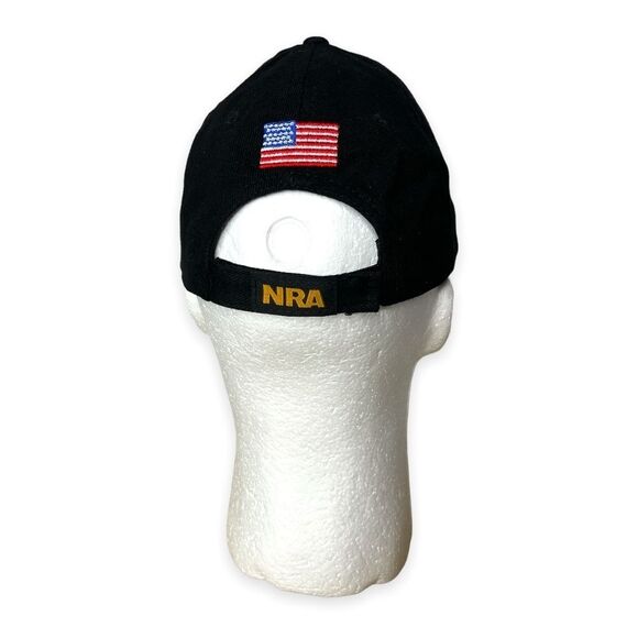 NRA Black Embroidered Hat Logo National Rifle Association USA Flag Adjustable - Picture 4 of 9